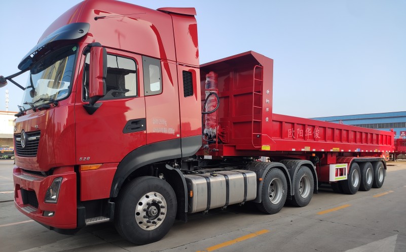 新款10米后翻自卸半掛車
